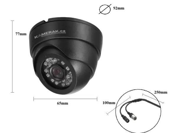 vnitrni ahd kamera 2mpx 1080p ahd wn-52a cerna