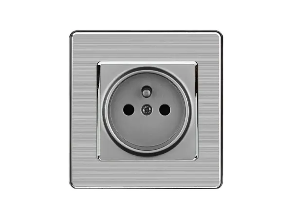 sran elektricka zasuvka 230v seda v ramecku nerez ocel