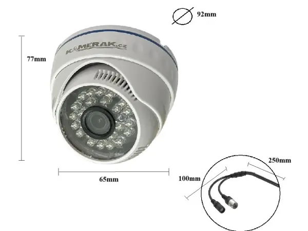ahd kamera 5mpx 1920p ahd wn-51e s mikrofonem dome bila