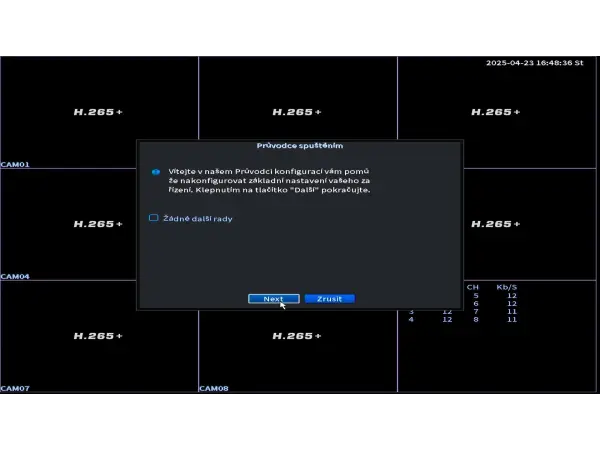 dvr 8ch xm-a108 5mpx (ahd,ip,analog) pro 8 ahd kamer, cz menu