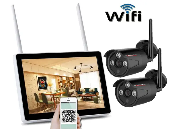 bezdratovy 2 kamerovy set wifi ip pro wip2-153b-black 11,6"lcd, 3mpx, cz menu