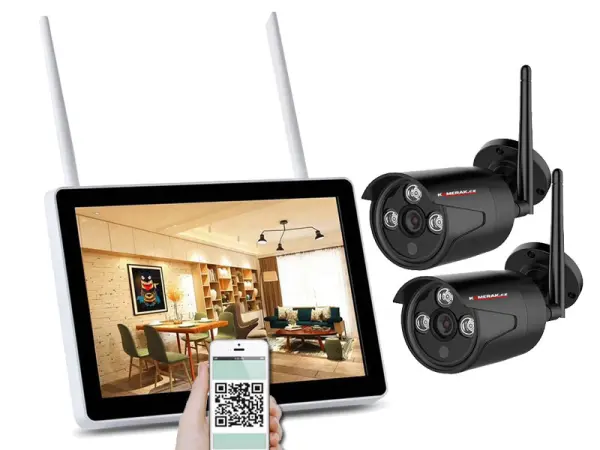 bezdratovy 2 kamerovy set wifi ip pro wip2-153b-black 11,6"lcd, 3mpx, cz menu