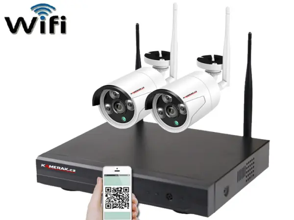 bezdratovy 2 kamerovy set wifi ip pro wip2-302c 5mpx, cz menu