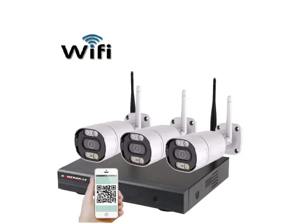 bezdratovy 3 kamerovy set wifi ip pro wip3-105b 3mpx, cz menu