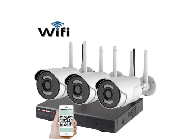 bezdratovy 3 kamerovy set wifi ip pro wip3-106b 3mpx, cz menu