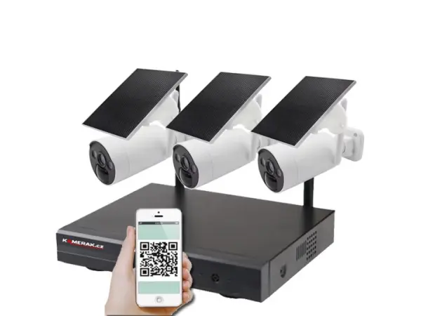 bezdratovy solarni 3 kamerovy system wifi ip pro wip3-210b 4mpx, cz menu