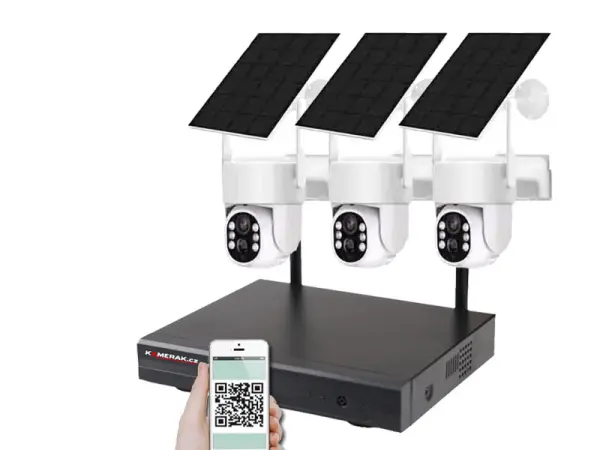 bezdratovy solarni ptz 3 kamerovy system wifi ip pro wip3-211b 4mpx, cz menu