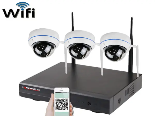 bezdratovy 3 kamerovy set wifi ip pro wip3-304c 5mpx, cz menu