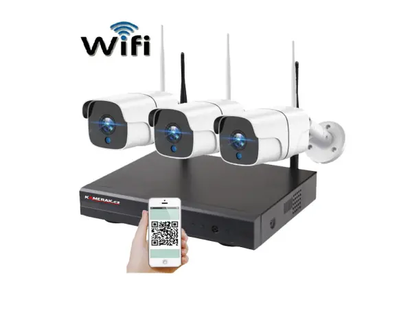 bezdratovy 3 kamerovy set wifi ip pro wip3-307c 5mpx, cz menu