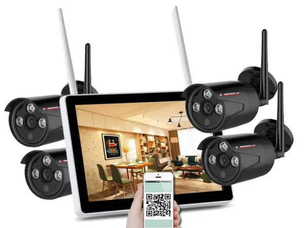 bezdratovy 4 kamerovy set wifi tuya wtu4-183a-black, 11,6"lcd 2mpx, cz menu