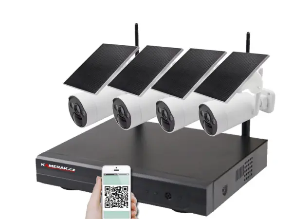 bezdratovy solarni 4 kamerovy system wifi ip pro wip4-210b 4mpx, cz menu