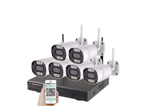 bezdratovy 6 kamerovy set wifi ip pro wip6-105b 3mpx, cz menu
