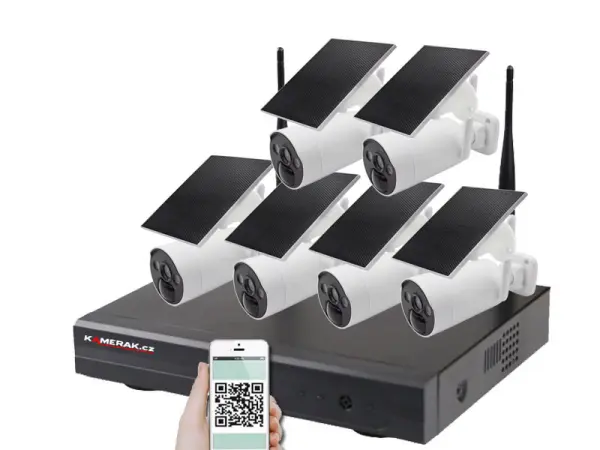 bezdratovy solarni 6 kamerovy system wifi ip pro wip6-210b 4mpx, cz menu