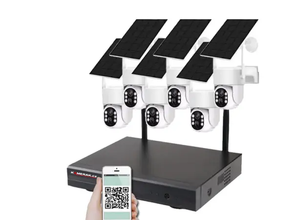 bezdratovy solarni ptz 6 kamerovy system wifi ip pro wip6-211b 4mpx, cz menu