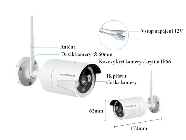 bezdratovy 8 kamerovy set wifi ip pro wip8-103b-black 3mpx, cz menu