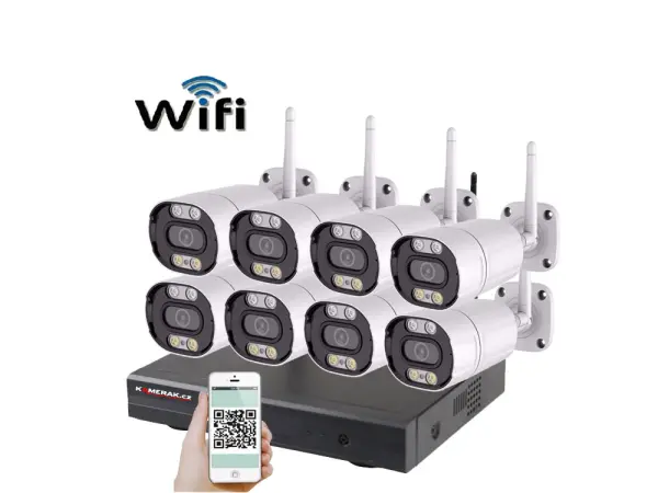 bezdratovy 8 kamerovy set wifi ip pro wip8-105b 3mpx, cz menu