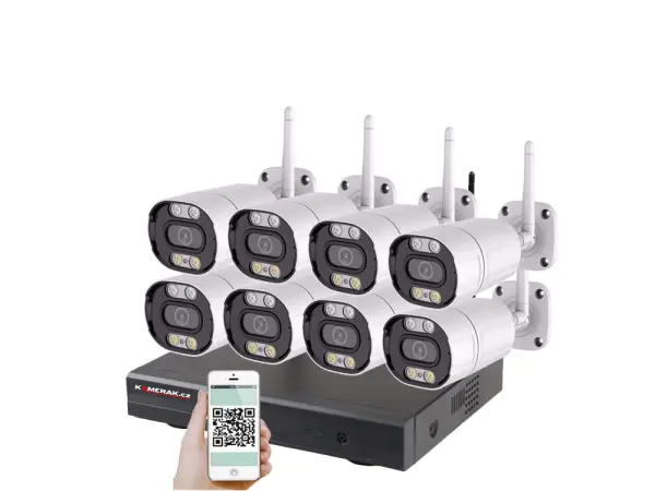 bezdratovy 8 kamerovy set wifi ip pro wip8-105b 3mpx, cz menu