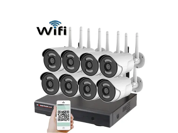 bezdratovy 8 kamerovy set wifi ip pro wip8-106b 3mpx, cz menu