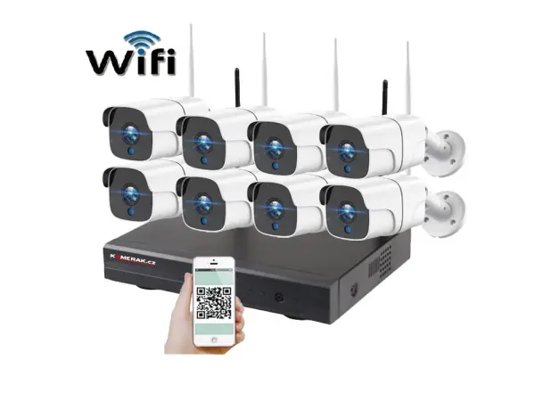 bezdratovy 8 kamerovy set wifi ip pro wip8-107b 3mpx, cz menu