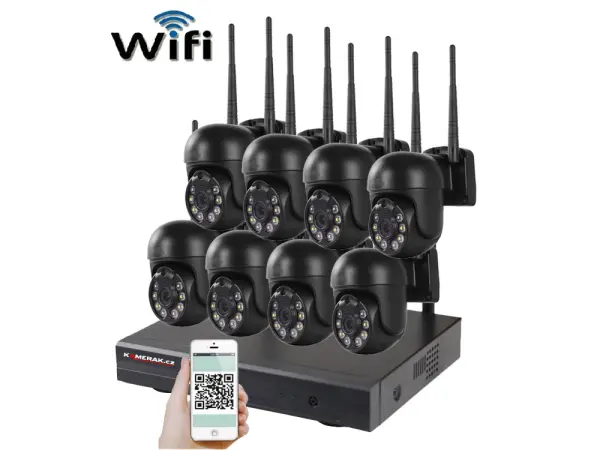 bezdratovy 8 kamerovy set wifi ip pro wip8-109b, black, 3mpx, ptz, cz menu