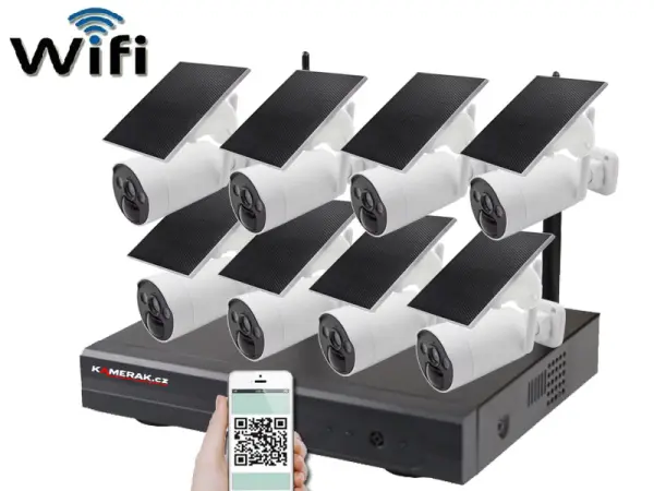 solarni bezdratovy 8 kamerovy system wifi ip pro wip8-210b 4mpx, cz menu