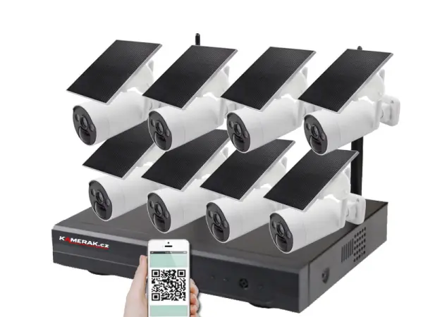 solarni bezdratovy 8 kamerovy system wifi ip pro wip8-210b 4mpx, cz menu