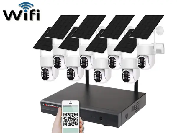 solarni bezdratovy ptz 8 kamerovy system wifi ip pro wip8-211b 4mpx, cz menu
