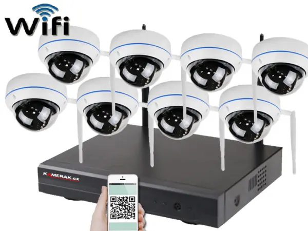 bezdratovy 8 kamerovy set wifi ip pro wip8-304c 5mpx, cz menu