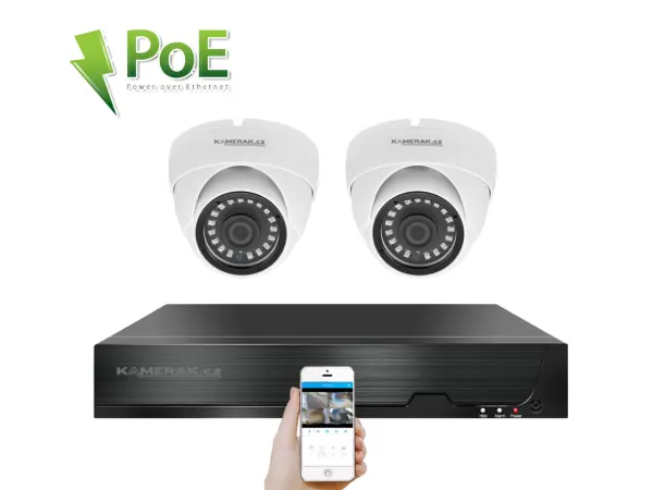 poe ip 2 kamerovy set xm-202b 4mpx, cz menu