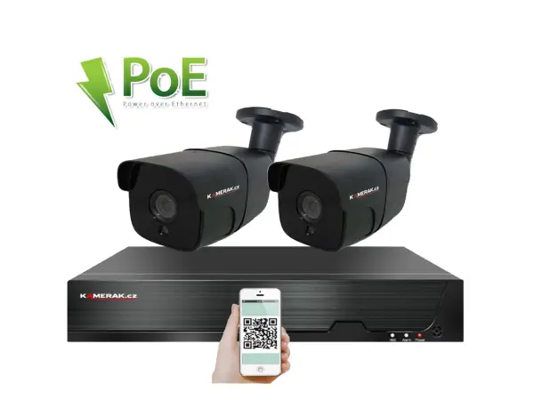 poe ip 2 kamerovy set xm-207b 4mpx, cz menu
