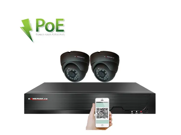 poe ip 2 kamerovy set xm-211b 4mpx, cz menu