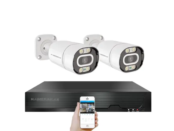 4k poe ip 2 kamerovy set xm-203d 8mpx, cz menu