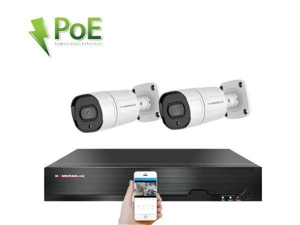 4k poe ip 2 kamerovy set xm-208d 8mpx, cz menu