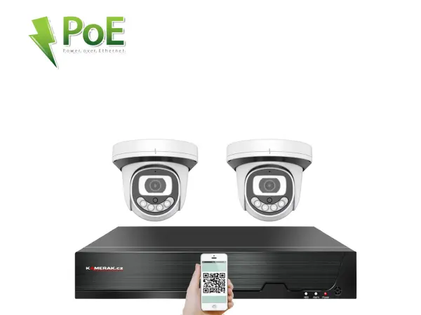 4k poe ip 2 kamerovy set xm-212d 8mpx, cz menu