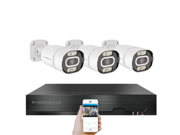 poe ip 3 kamerovy set xm-303b 4mpx, mikrofon, cz menu