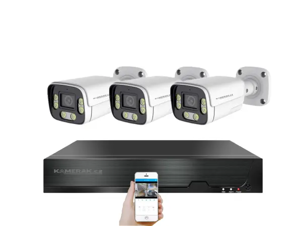 poe ip 3 kamerovy set xm-306b 4mpx, mikrofon, cz menu