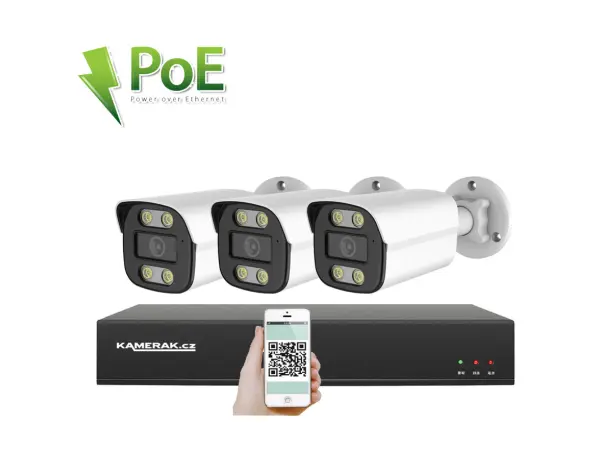 poe ip 3 kamerovy set xm-314b 4mpx, cz menu