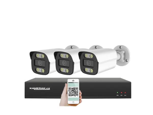poe ip 3 kamerovy set xm-314b 4mpx, cz menu