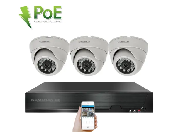 4k poe ip 3 kamerovy set xm-302d 8mpx, cz menu