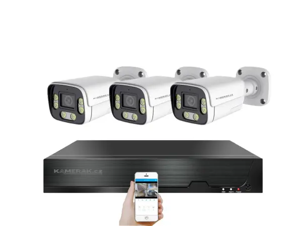 4k poe ip 3 kamerovy set xm-306d 8mpx, cz menu