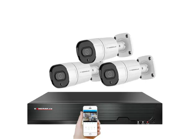 4k poe ip 3 kamerovy set xm-308d 8mpx, cz menu