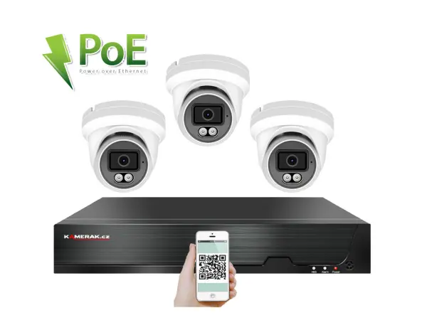 4k poe ip 3 kamerovy set xm-309d 8mpx, cz menu