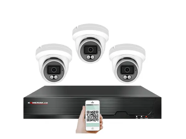 4k poe ip 3 kamerovy set xm-309d 8mpx, cz menu