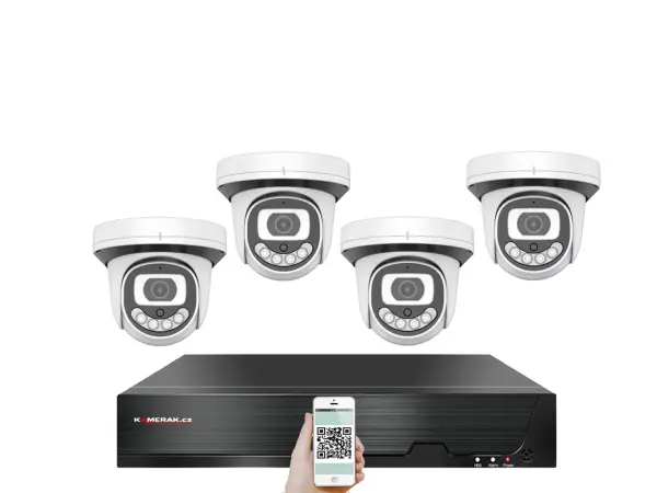 poe ip 4 kamerovy set xm-412a 3mpx, cz menu