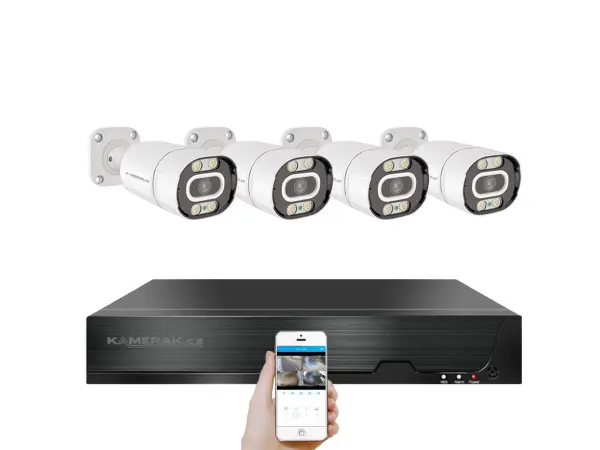 poe ip 4 kamerovy set xm-403b 4mpx, mikrofon, cz menu