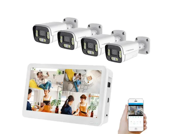 poe ip 4 kamerovy set xm-456b 4mpx s lcd 12", cz menu