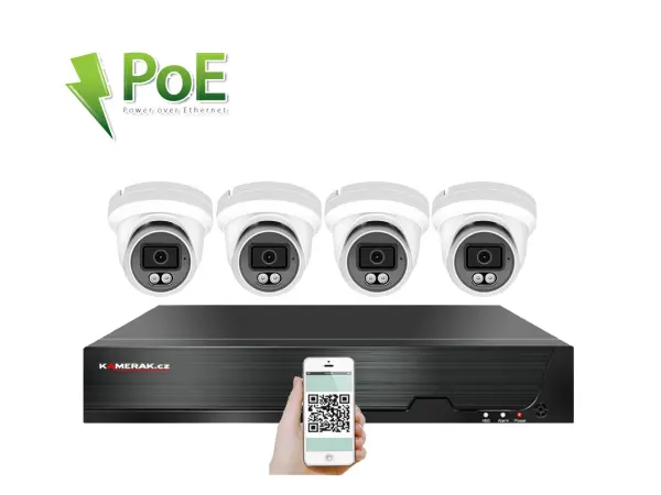 4k poe ip 4 kamerovy set xm-409d 8mpx, cz menu