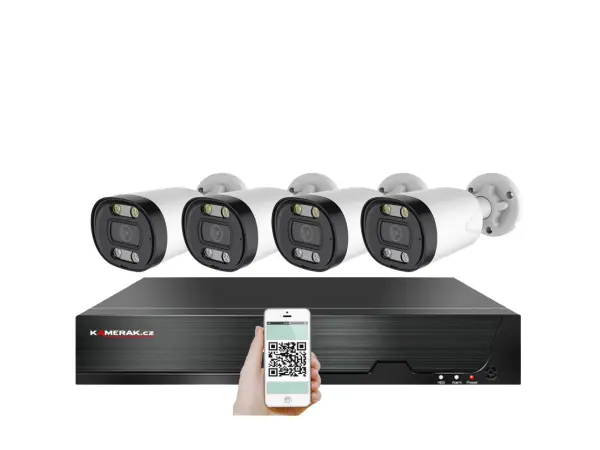 4k poe ip 4 kamerovy set xm-413d 8mpx, cz menu 