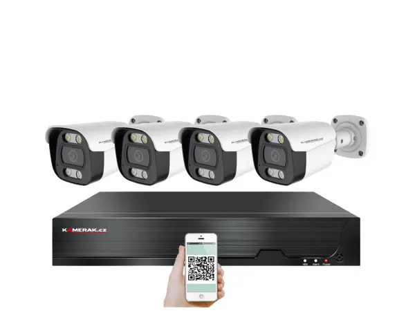 4k poe ip 4 kamerovy set xm-414d 8mpx, mikrofon, cz menu