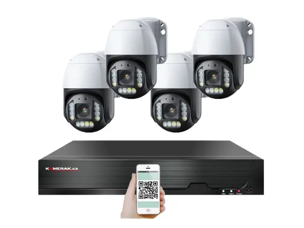 4k poe ip 4 kamerovy set xm-ptz-420d, 8mpx, cz menu